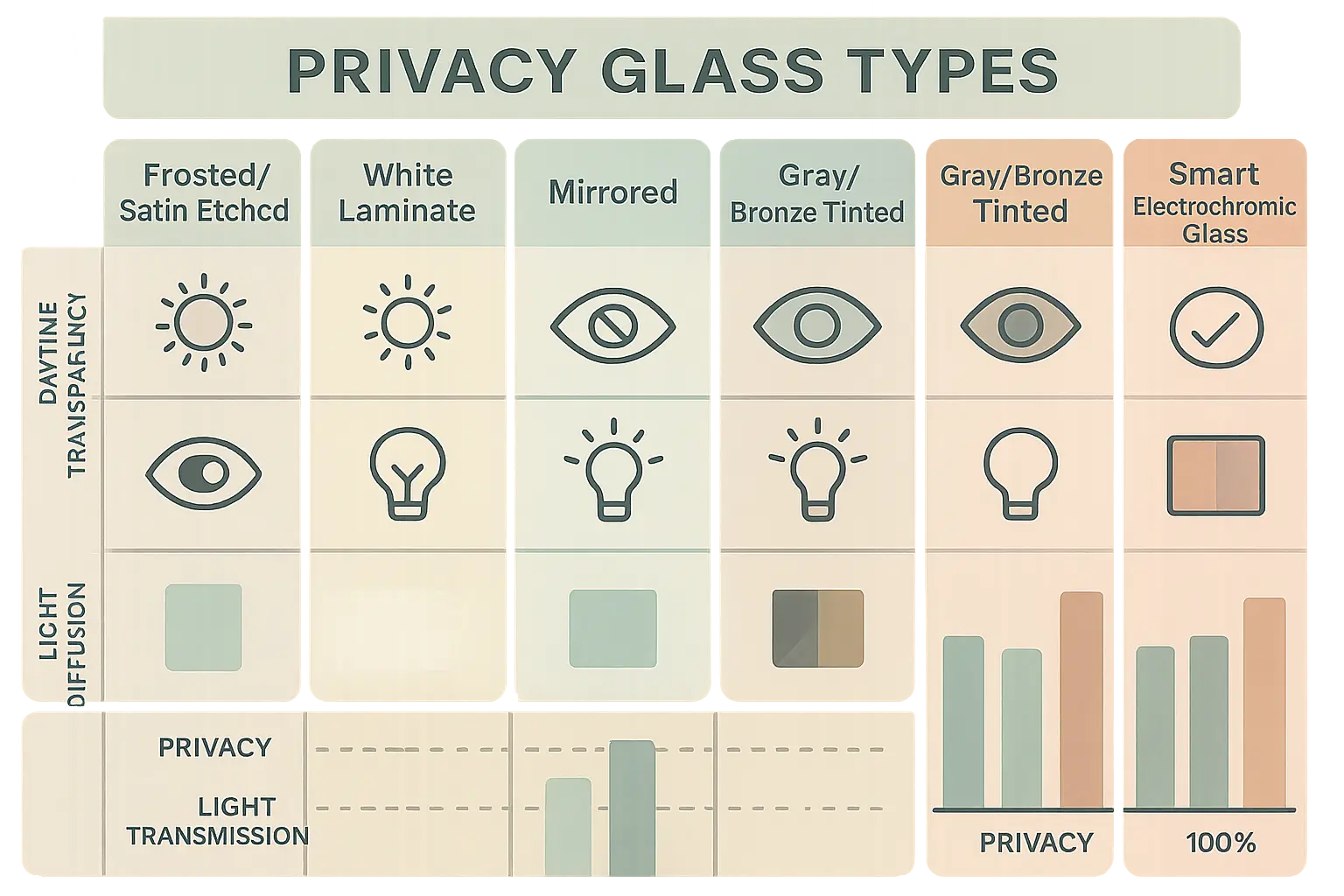 Privacy glass comparison