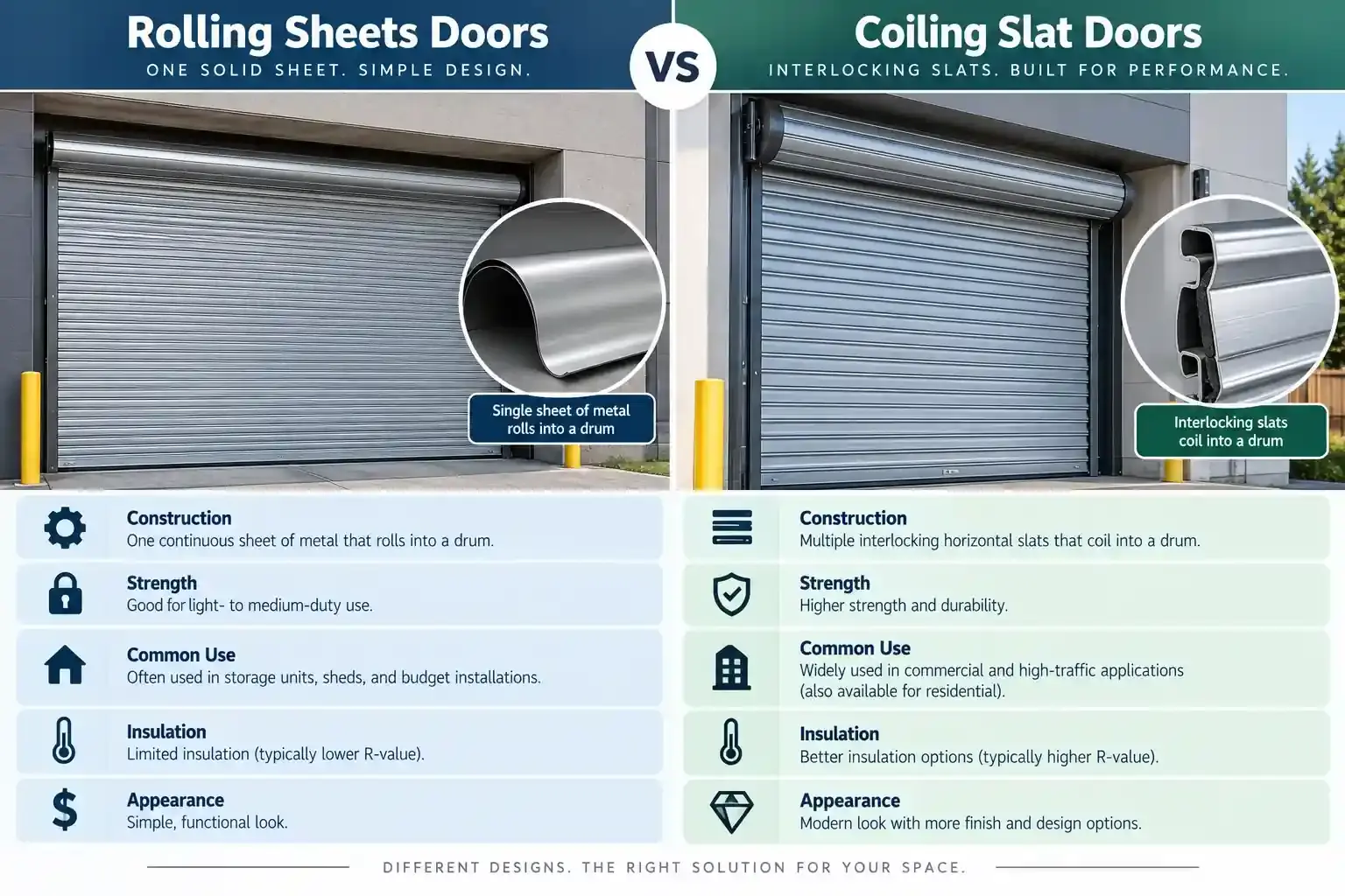 commercial and industrial overhead coiling roll up doors