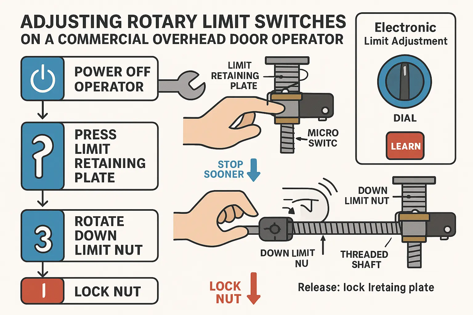 This memory aid infographic anchors key failure modes of commercial sensing edges, helping technicians instantly recognize and recall the warning signs of coil cord breaks, water damage, battery issues, and compliance-critical wiring distinctions.