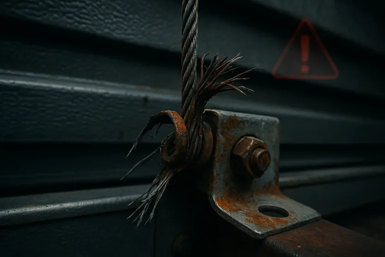 garage door cable frayed bottom bracket photo