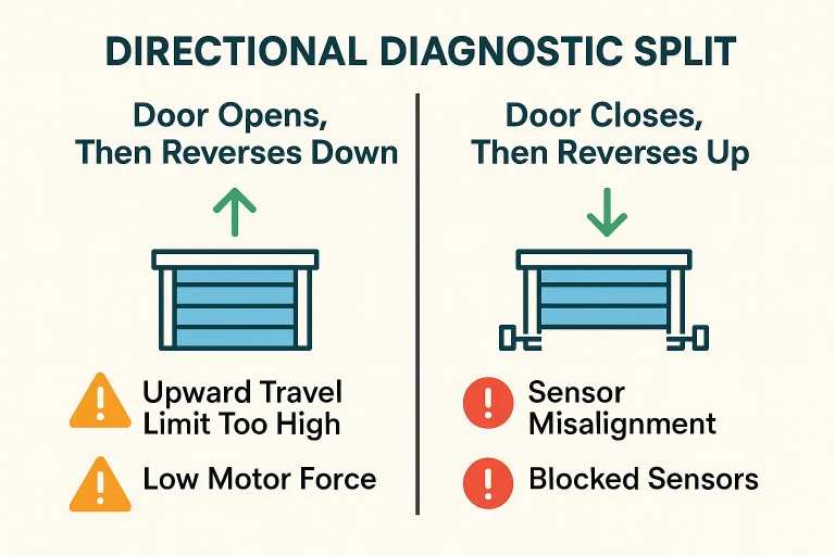garage door opens then goes down
