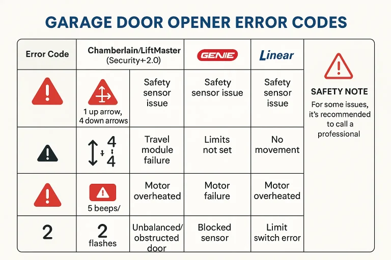 garage door opens then goes down