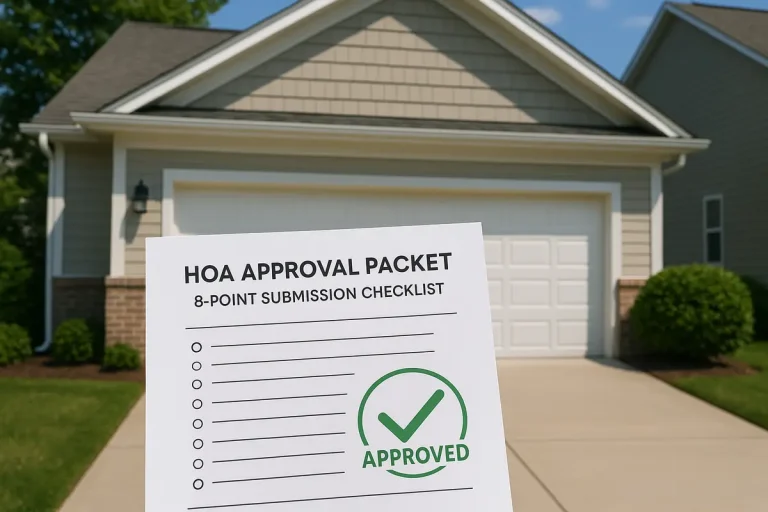 hoa garage door approval checklist photo