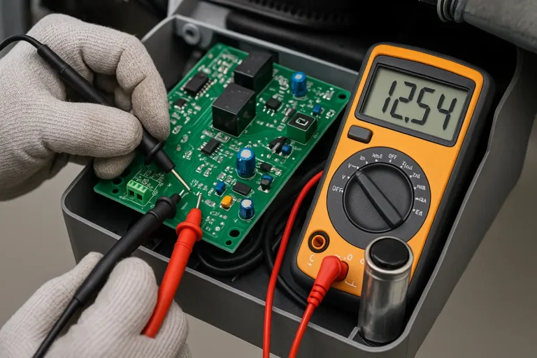 garage door opener capacitor logic board testing photo