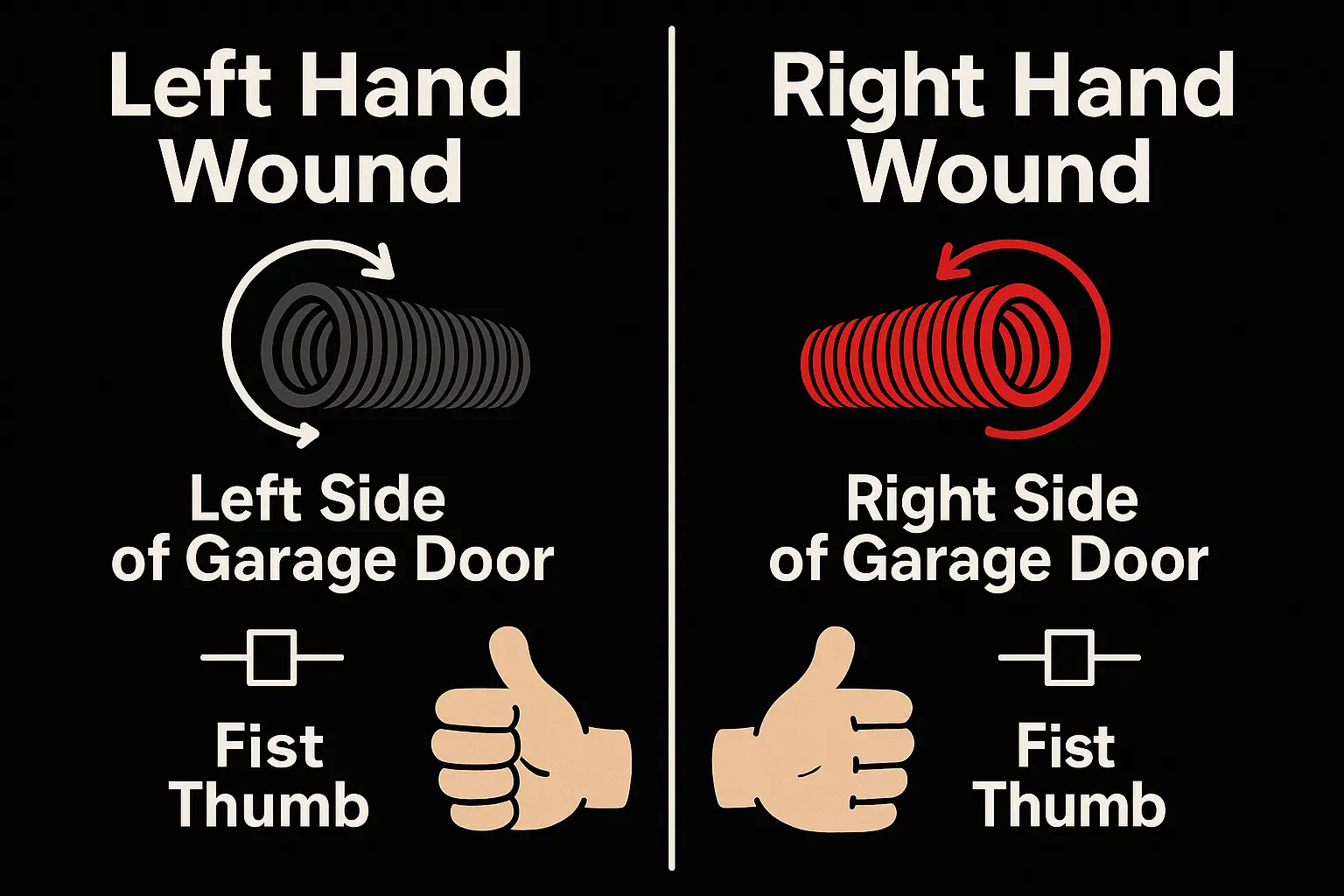 Understanding spring winding direction is crucial for safe installation