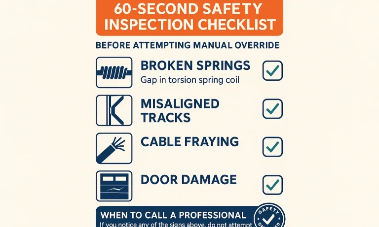 60-second safety check before opening a commercial garage door