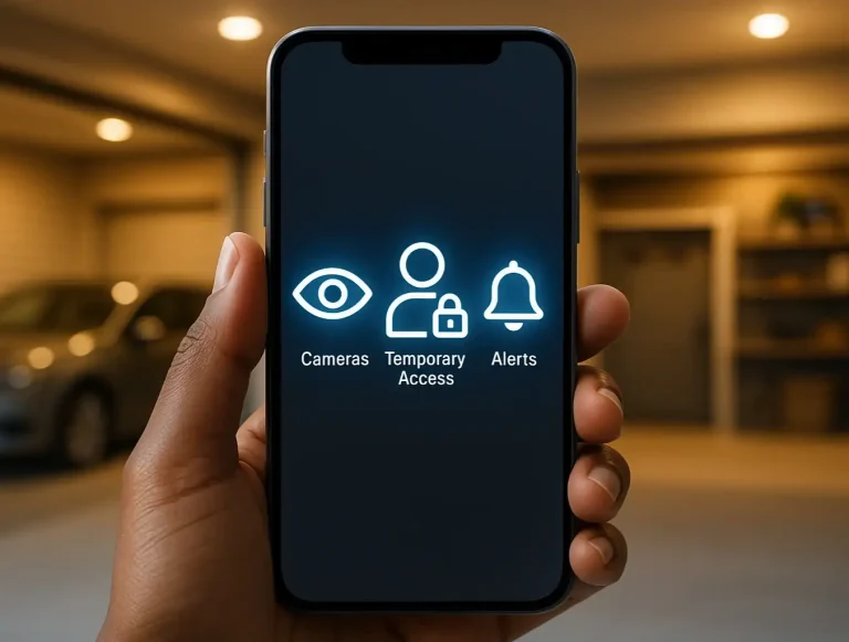 smart garage door security features photo
