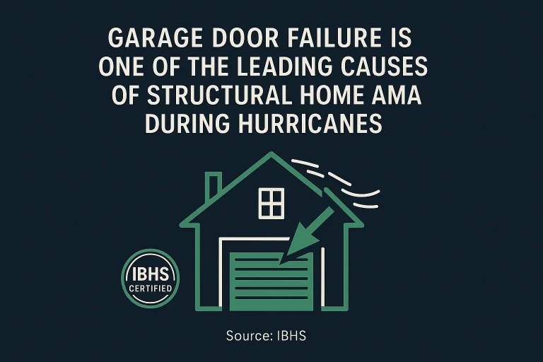 An infographic or image visually comparing a cosmetically dented garage door panel with a structurally warped or misaligned one.