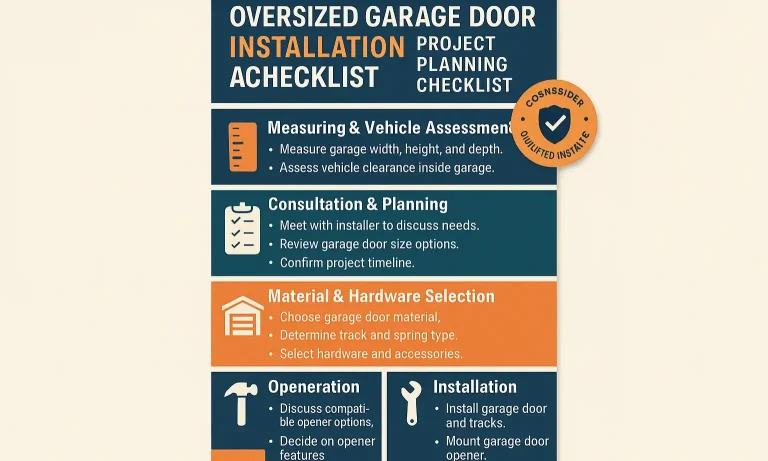 Checklist to plan oversized garage door installation smoothly