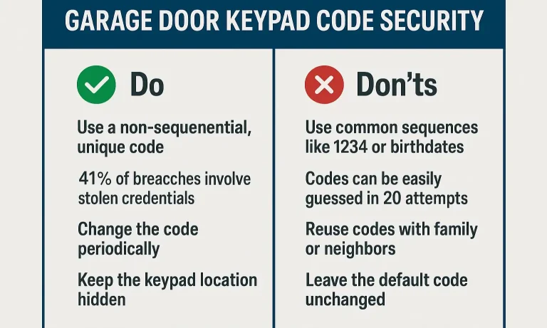 Checklist to secure your garage door keypad and prevent access