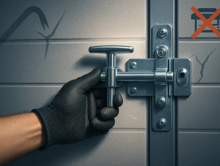 manual garage door lock hardware photo