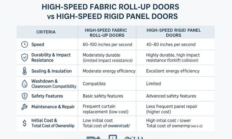 Choosing Between Fabric and Rigid High-Speed Doors
