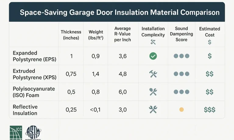 Compare key insulation types by thermal performance