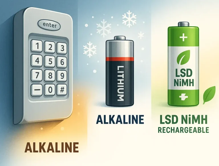 rechargeable vs disposable batteries keypads photo