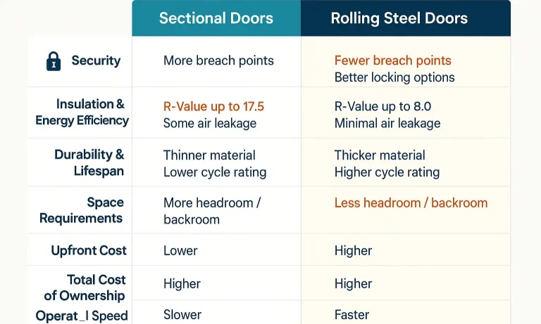 Comparing Sectional and Rolling Steel Commercial Doors