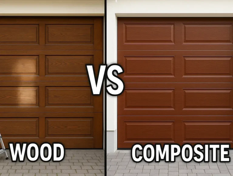composite garage doors vs wood photo