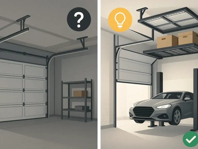vertical lift garage door conversion photo