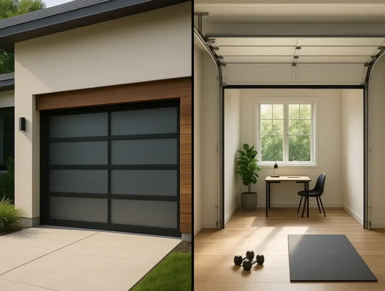 home gym office garage door design options photo