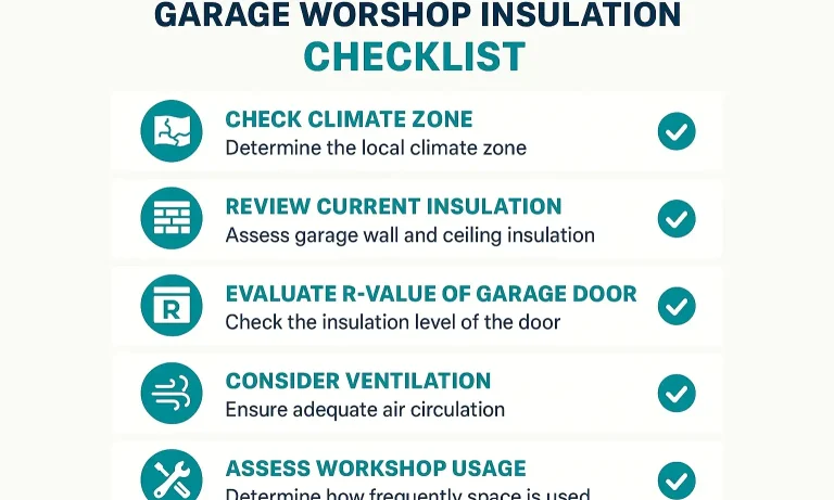 Detached garage insulation checklist for workshop planning