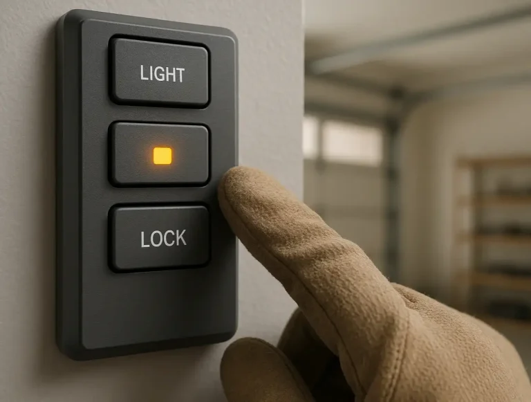 diagnose garage door lock button photo