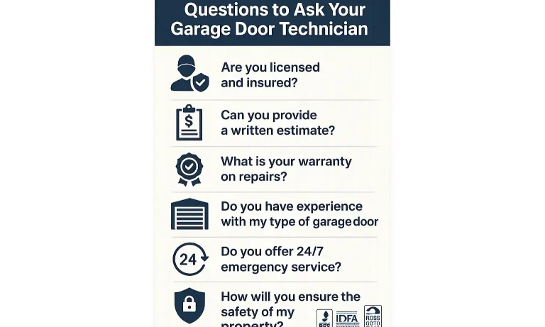 Empower yourself with our expert-approved checklist, ensuring you hire a reliable and trustworthy garage door technician every time.