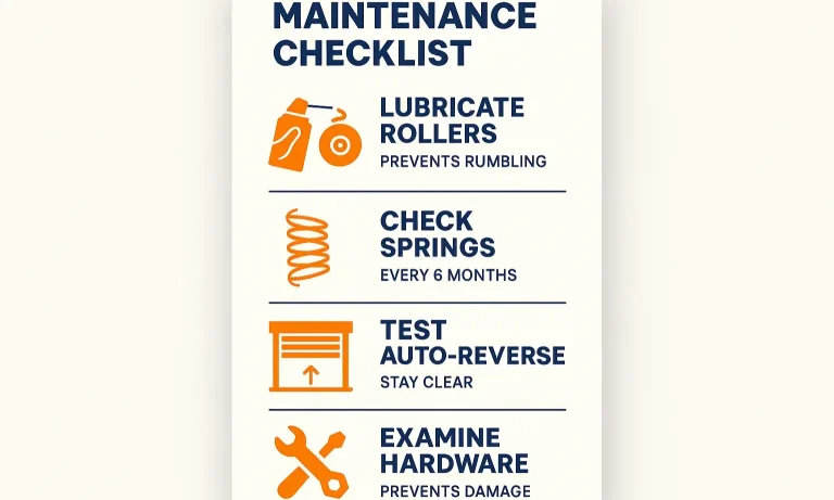 Essential maintenance checklist empowering Worcester homeowners to prevent costly repairs and extend garage door life safely and effectively.