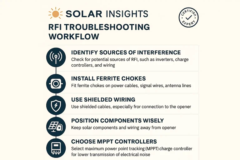 Evaluate solar panel options at a glance: see which type delivers the best low-light efficiency, least interference risk, and optimal winter performance for north-facing garage door openers.