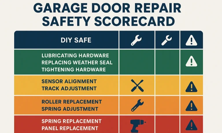 Evaluate which garage door repairs you can safely do yourself and when to call a certified professional with confidence.
