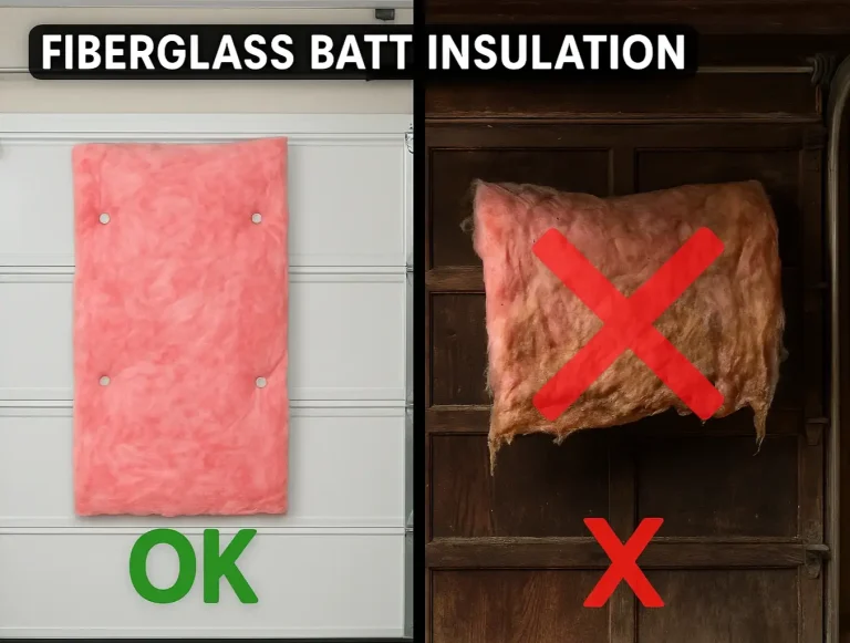 fiberglass batt insulation garage door panels photo