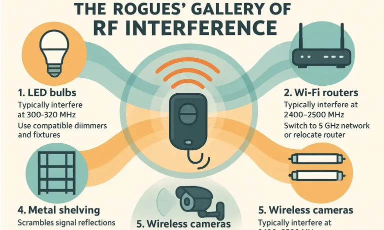 Find common sources disrupting your garage remote signal fast