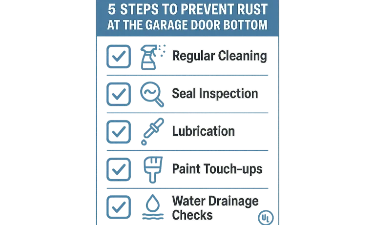 Five simple steps to prevent rust on your garage door bottom and avoid costly replacements.