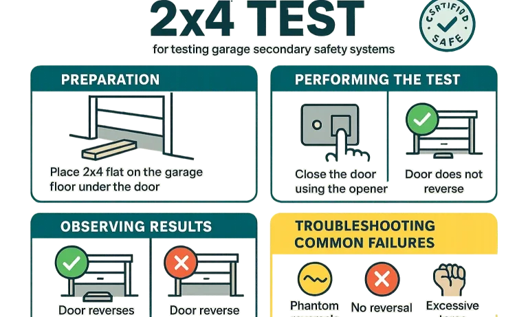 Follow this flowchart to test your garage door’s safety features