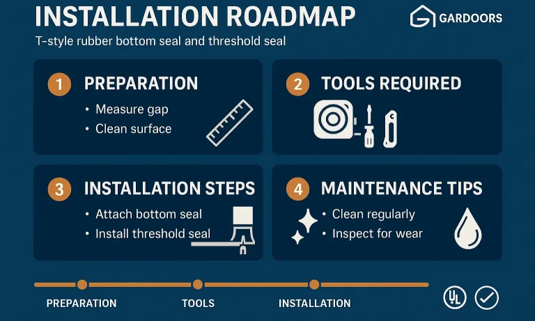 Garage door gap sealing installation steps