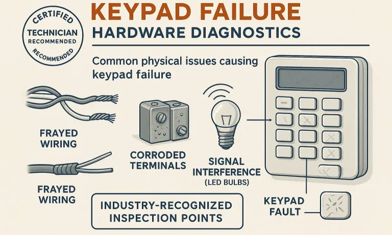 Garage door issues: wiring, circuit board, and LED interference