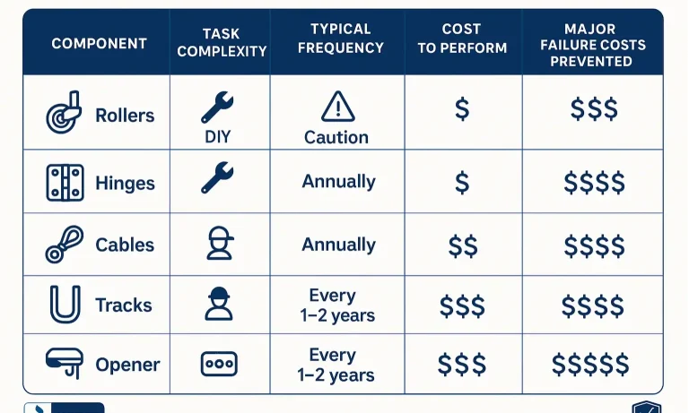 Garage Door Maintenance Checklist by Effort Level