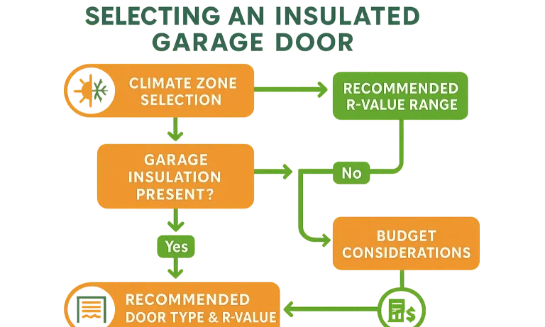 Garage door roadmap by R-value, climate, and budget