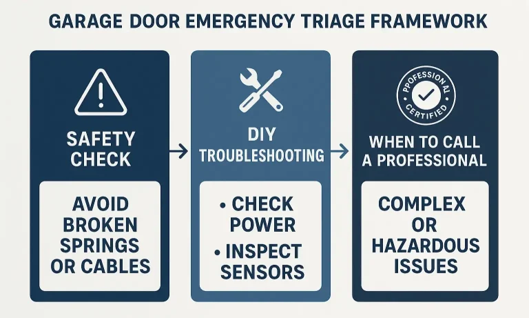 Garage Door Safety and Troubleshooting Flowchart