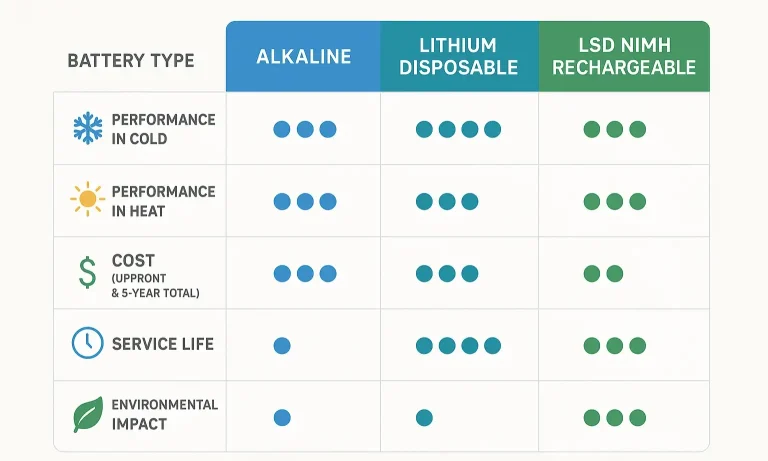 Garage keypad battery types: alkaline, lithium, and rechargeable