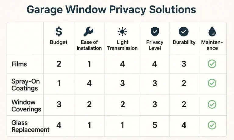 Garage Window Privacy Solutions