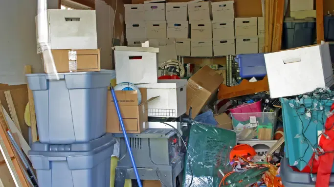 garbage in garage space