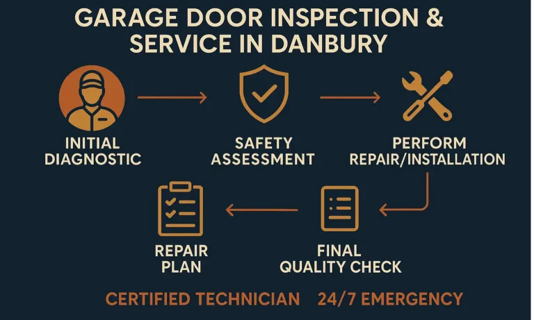 Get peace of mind with certified Danbury technicians and a transparent process focused on safe, reliable garage door service.