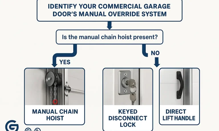 Guide to identify commercial garage door manual override systems