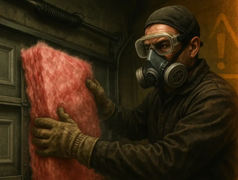 fiberglass garage door insulation safety photo