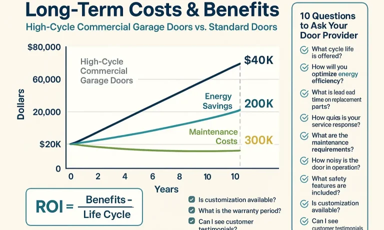 High-cycle door ROI chart with savings and productivity gains