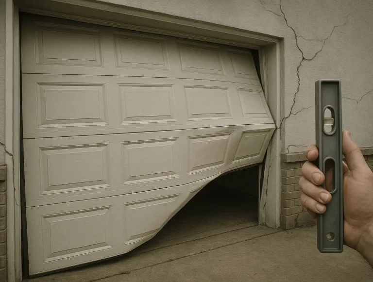 garage door frame damage house settling photo