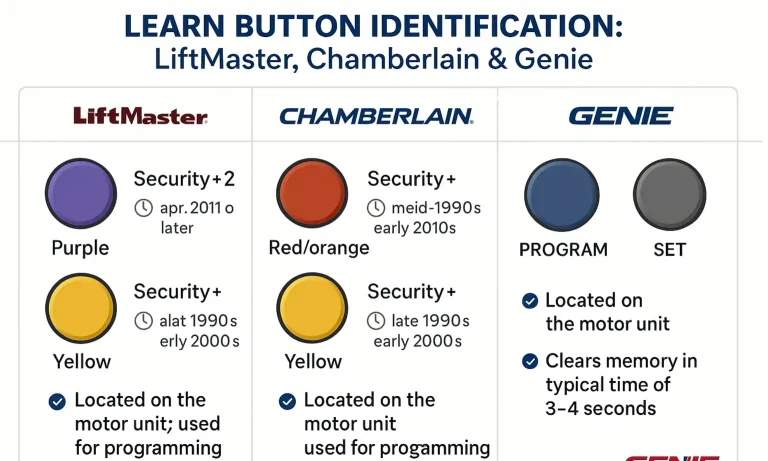 Identifying Learn Buttons on Major Opener Models