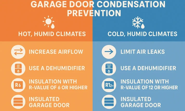 Illustration of condensation in hot vs cold humid climates