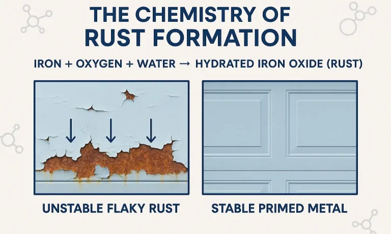 Infographic explains why paint fails on rust and how proper prep ensures lasting protection.