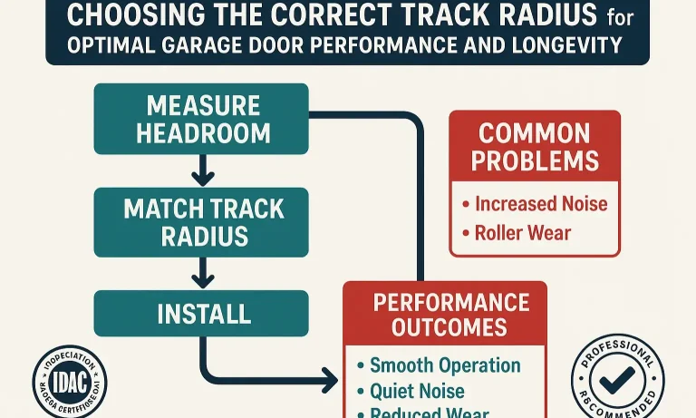 Infographic for choosing the right garage door track radius