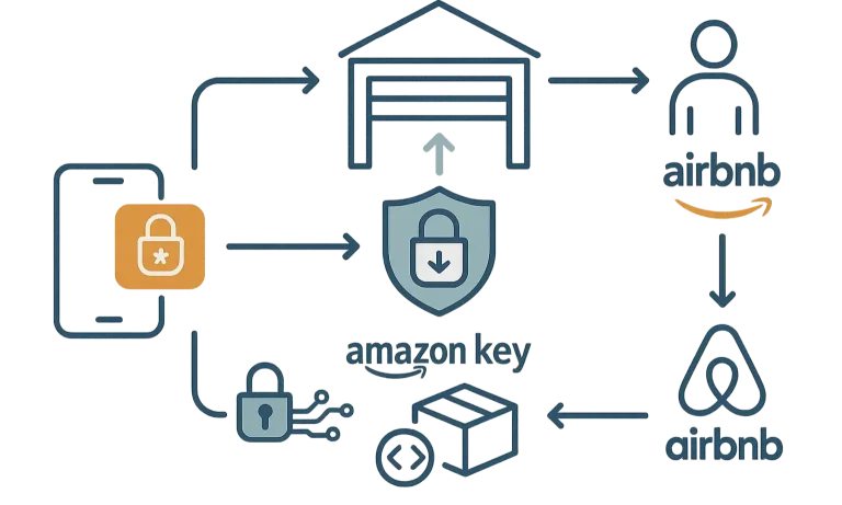 Infographic of phone-controlled access for deliveries and guests